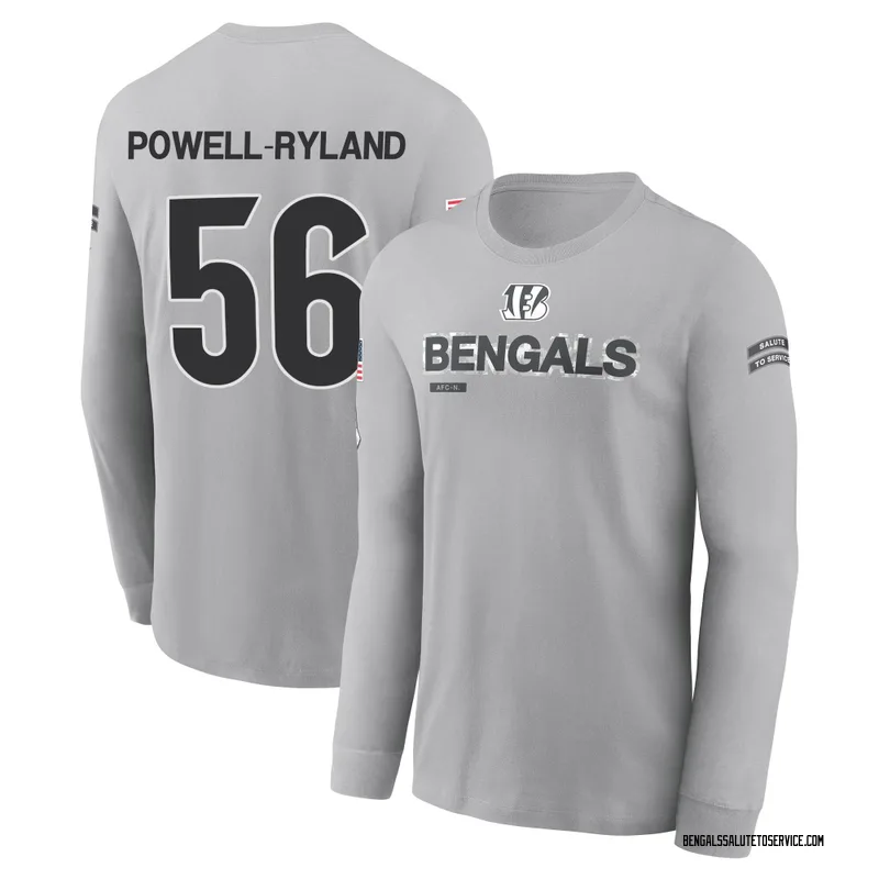 Men's Antwaun Powell-Ryland Cincinnati Bengals Gray 2024 Salute to Service Long Sleeve T-Shirt