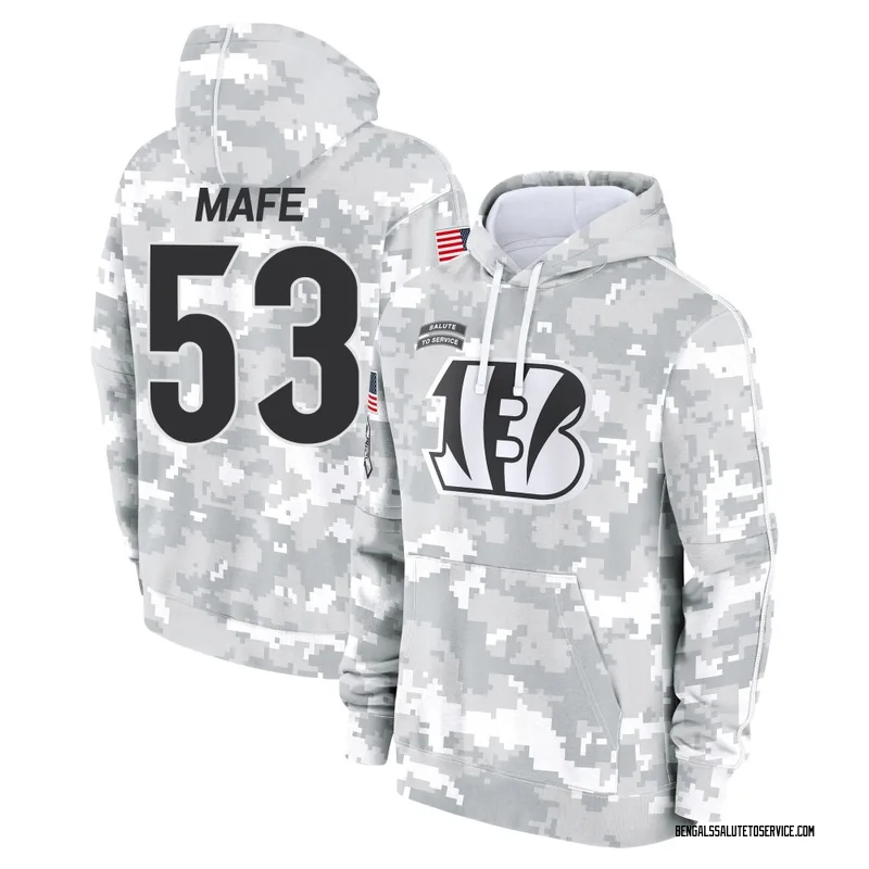 Men's Boye Mafe Cincinnati Bengals Camo Arctic 2024 Salute to Service Club Fleece Pullover Hoodie