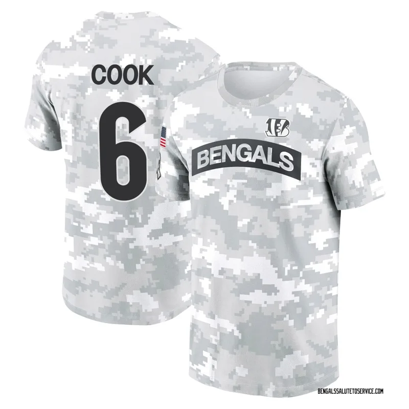 Men's Bryan Cook Cincinnati Bengals Camo Arctic 2024 Salute to Service Performance T-Shirt