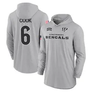 Men's Bryan Cook Cincinnati Bengals Gray 2024 Salute to Service Lightweight Performance Long Sleeve Hooded T-Shirt