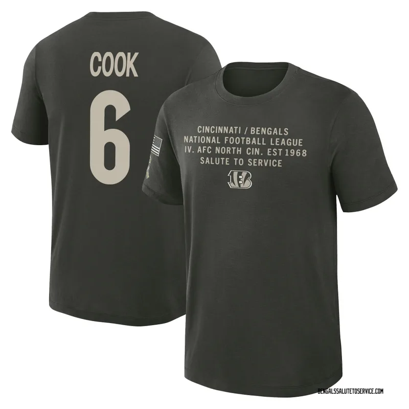 Men's Bryan Cook Cincinnati Bengals Green Dark/ 2025 Salute to Service Sideline Slub T-Shirt