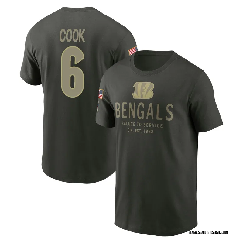 Men's Bryan Cook Cincinnati Bengals Green Forest/ 2025 Salute to Service Sideline Primary Edge T-Shirt
