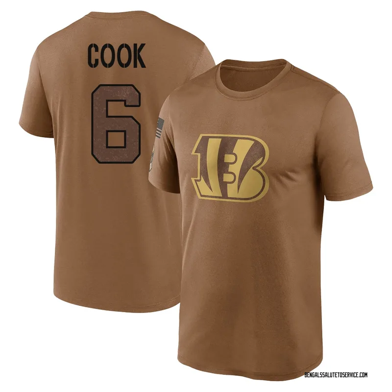 Men's Bryan Cook Cincinnati Bengals Legend Brown 2023 Salute To Service Performance T-Shirt