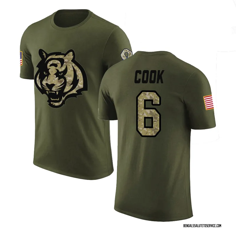 Men's Bryan Cook Cincinnati Bengals Legend Olive Salute to Service T-Shirt