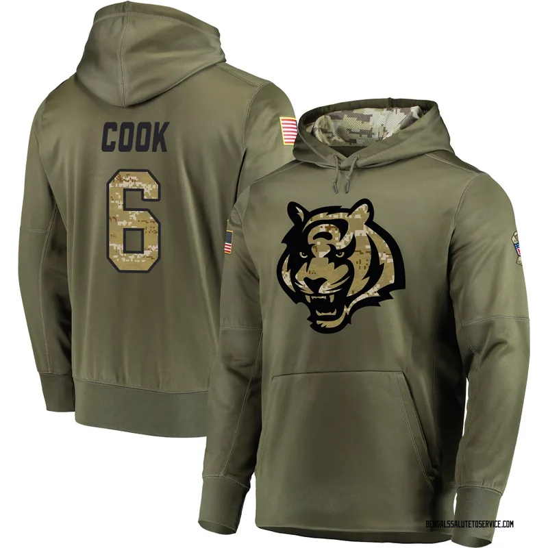 Men's Bryan Cook Cincinnati Bengals Olive Salute to Service Pullover Hoodie
