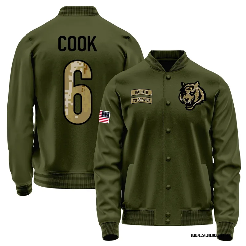Men's Bryan Cook Cincinnati Bengals Olive Salute to Service Sideline Performance Jacket
