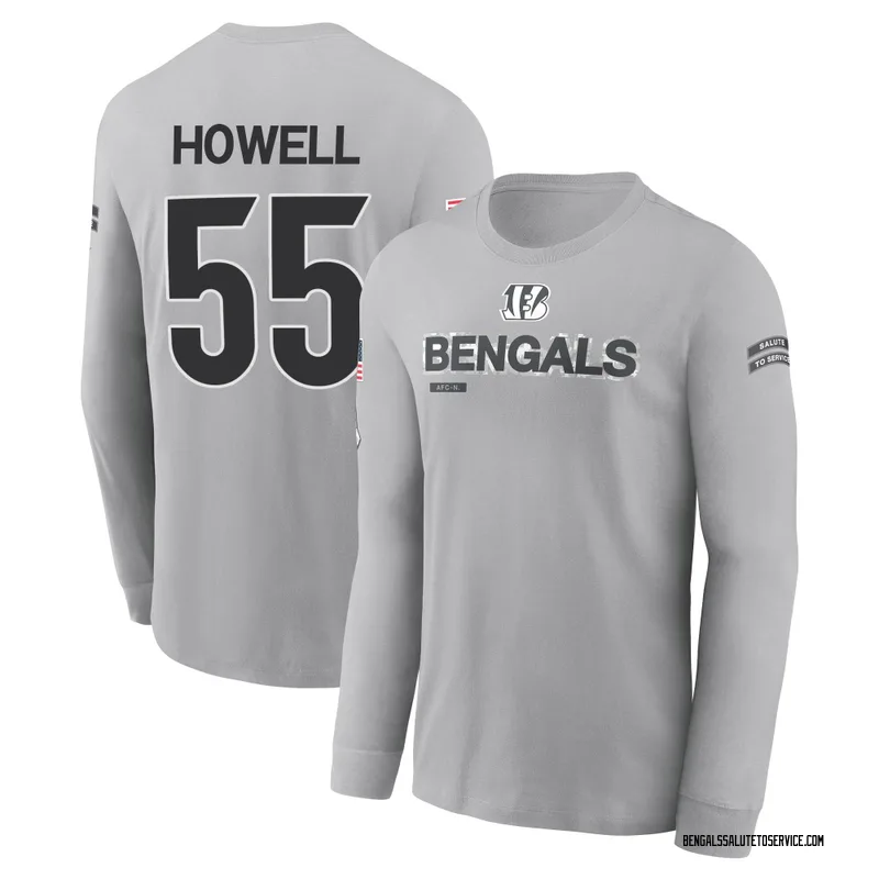 Men's Cashius Howell Cincinnati Bengals Gray 2024 Salute to Service Long Sleeve T-Shirt