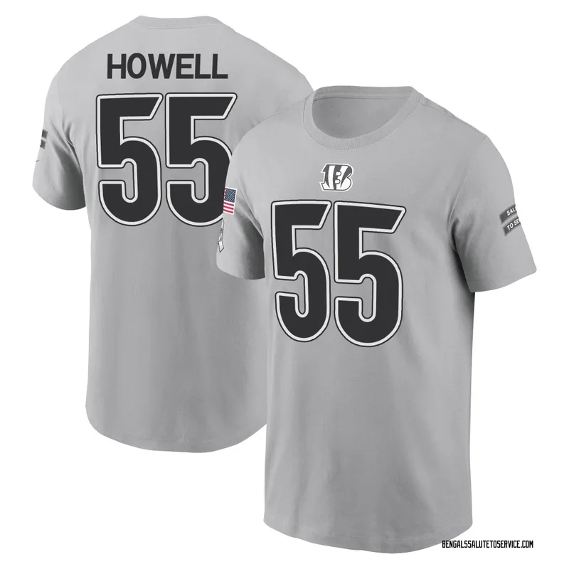 Men's Cashius Howell Cincinnati Bengals Gray 2024 Salute to Service Name & Number T-Shirt