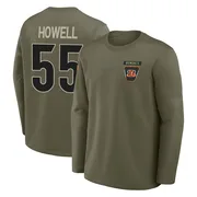 Men's Cashius Howell Cincinnati Bengals Olive 2025 Salute to Service Sideline Coaches Long Sleeve T-Shirt