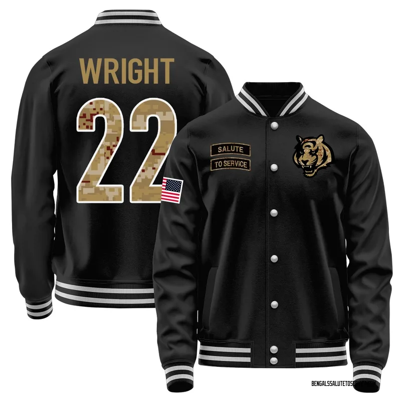 Men's Ceyair Wright Cincinnati Bengals Black Salute to Service Sideline Performance Jacket