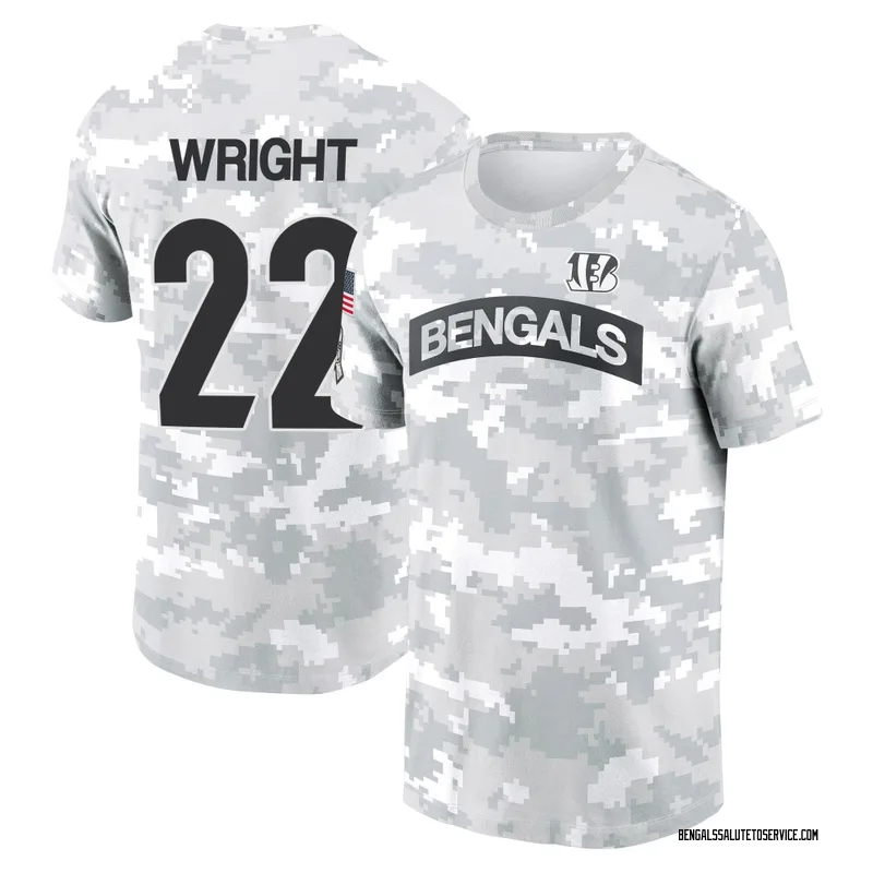 Men's Ceyair Wright Cincinnati Bengals Camo Arctic 2024 Salute to Service Performance T-Shirt