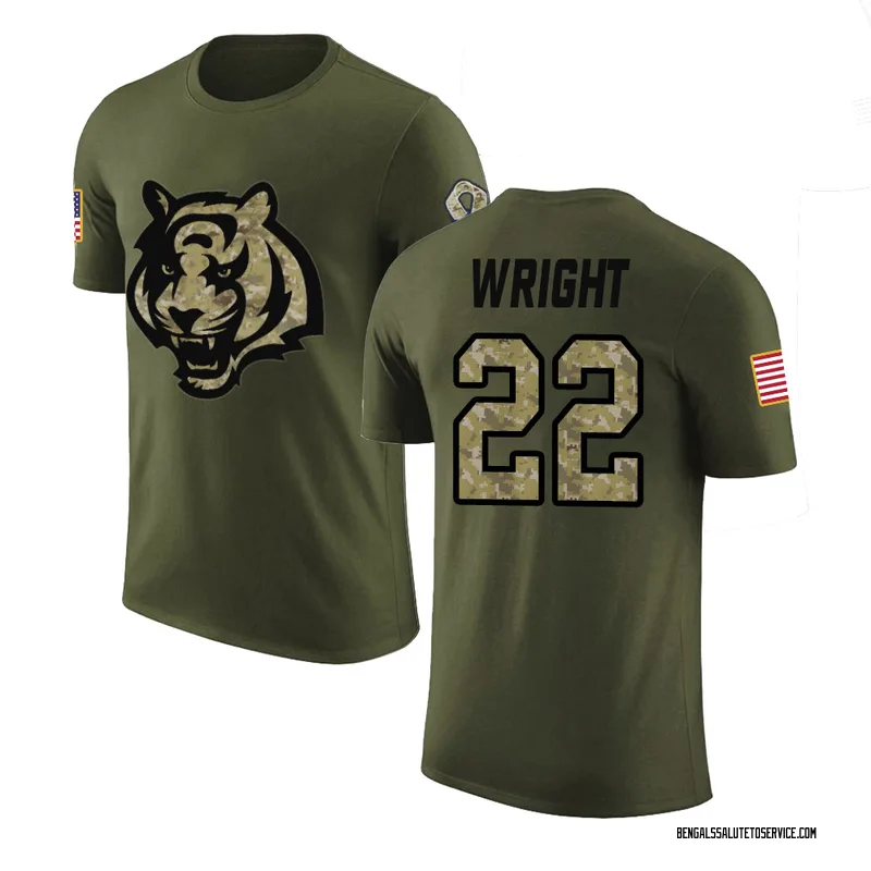 Men's Ceyair Wright Cincinnati Bengals Legend Olive Salute to Service T-Shirt