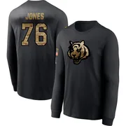 Men's Christian Jones Cincinnati Bengals Black 2020 Salute To Service Sideline Performance Long Sleeve T-Shirt