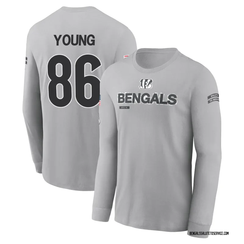 Men's Colbie Young Cincinnati Bengals Gray 2024 Salute to Service Long Sleeve T-Shirt