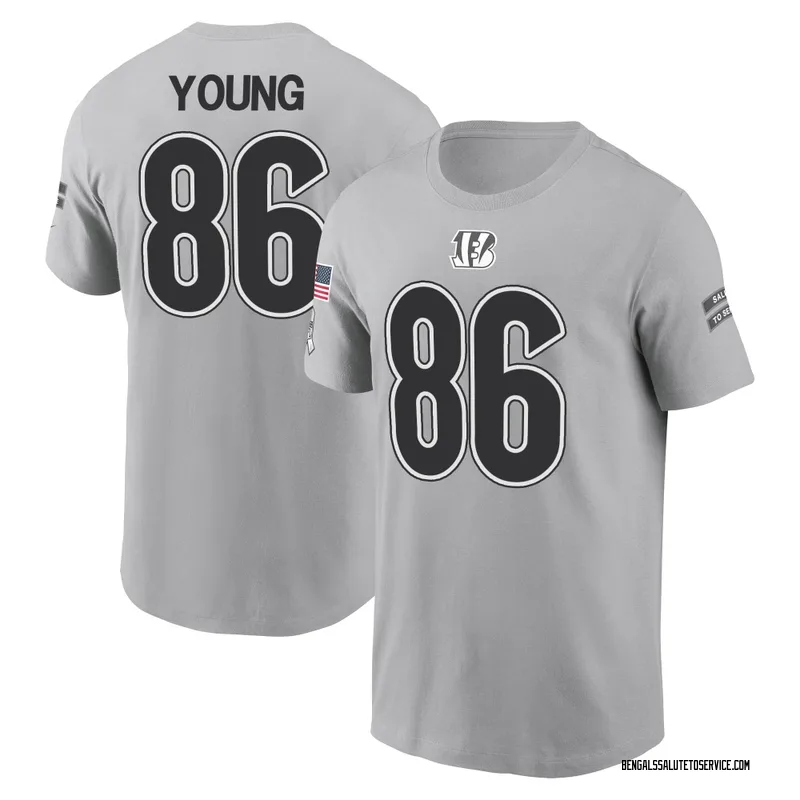 Men's Colbie Young Cincinnati Bengals Gray 2024 Salute to Service Name & Number T-Shirt