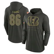 Men's Colbie Young Cincinnati Bengals Green Forest/ 2025 Salute to Service Sideline Lightweight Hooded Pullover Long Sleeve T-Sh