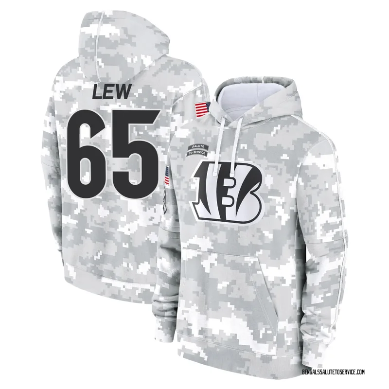 Men's Connor Lew Cincinnati Bengals Camo Arctic 2024 Salute to Service Club Fleece Pullover Hoodie