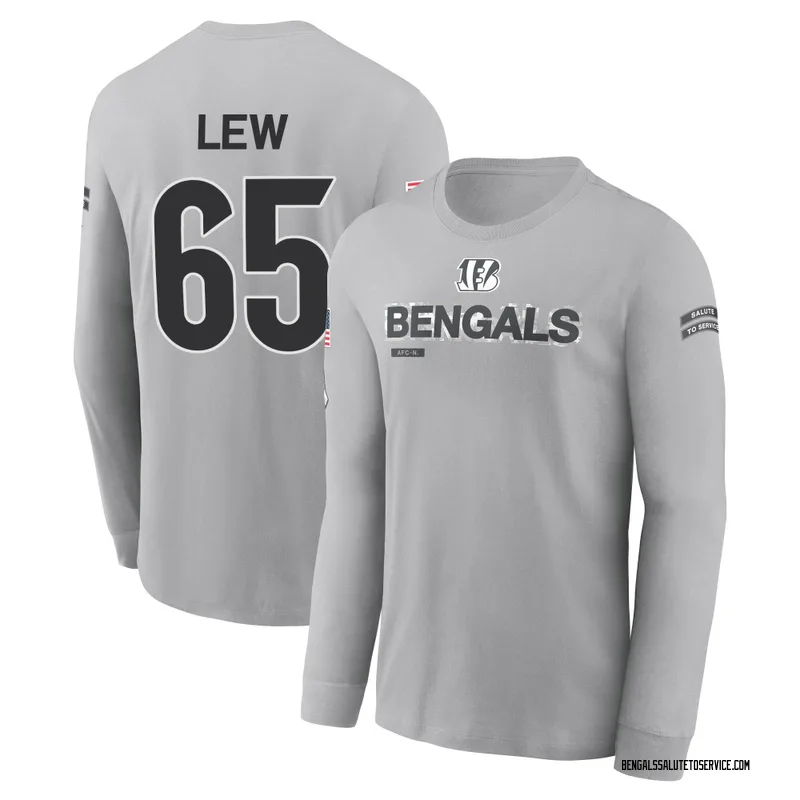 Men's Connor Lew Cincinnati Bengals Gray 2024 Salute to Service Long Sleeve T-Shirt