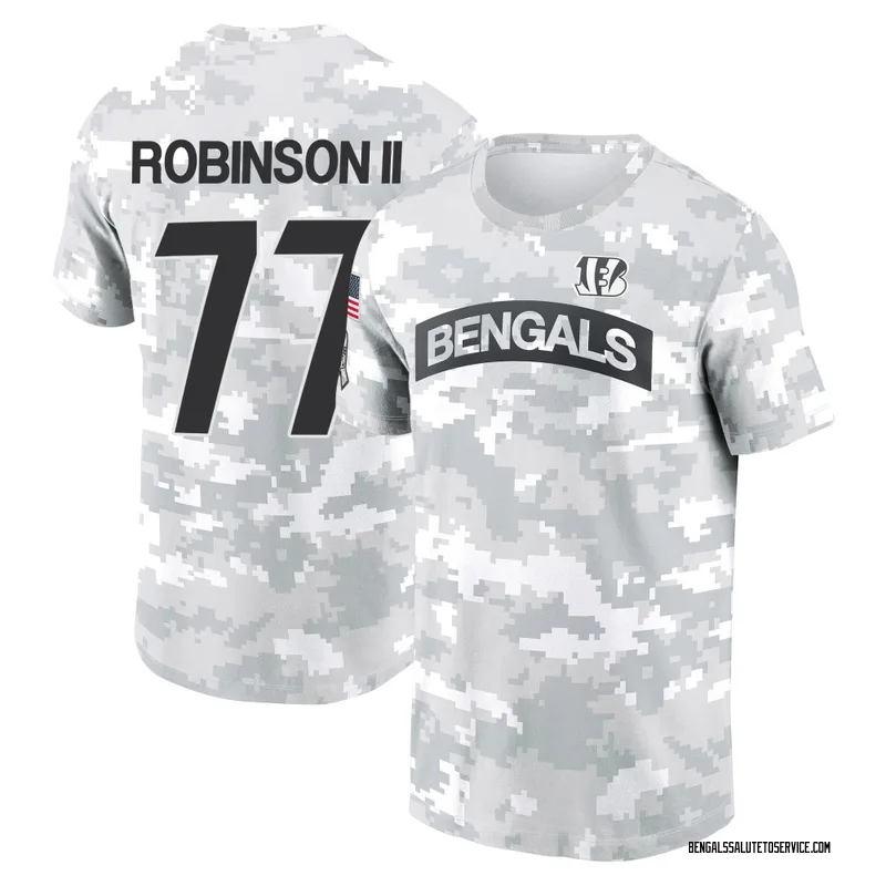 Men's Corey Robinson II Cincinnati Bengals Camo Arctic 2024 Salute to Service Performance T-Shirt