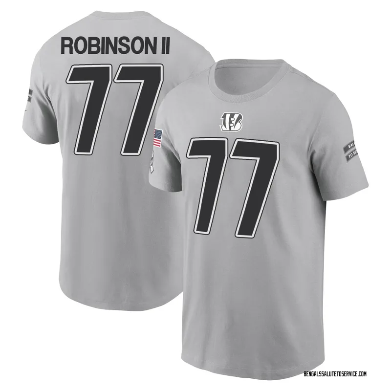 Men's Corey Robinson II Cincinnati Bengals Gray 2024 Salute to Service Name & Number T-Shirt