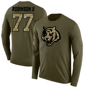 Men's Corey Robinson II Cincinnati Bengals Legend Olive Salute to Service Sideline Long Sleeve T-Shirt