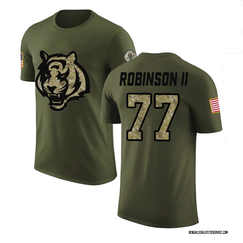 Men's Corey Robinson II Cincinnati Bengals Legend Olive Salute to Service T-Shirt