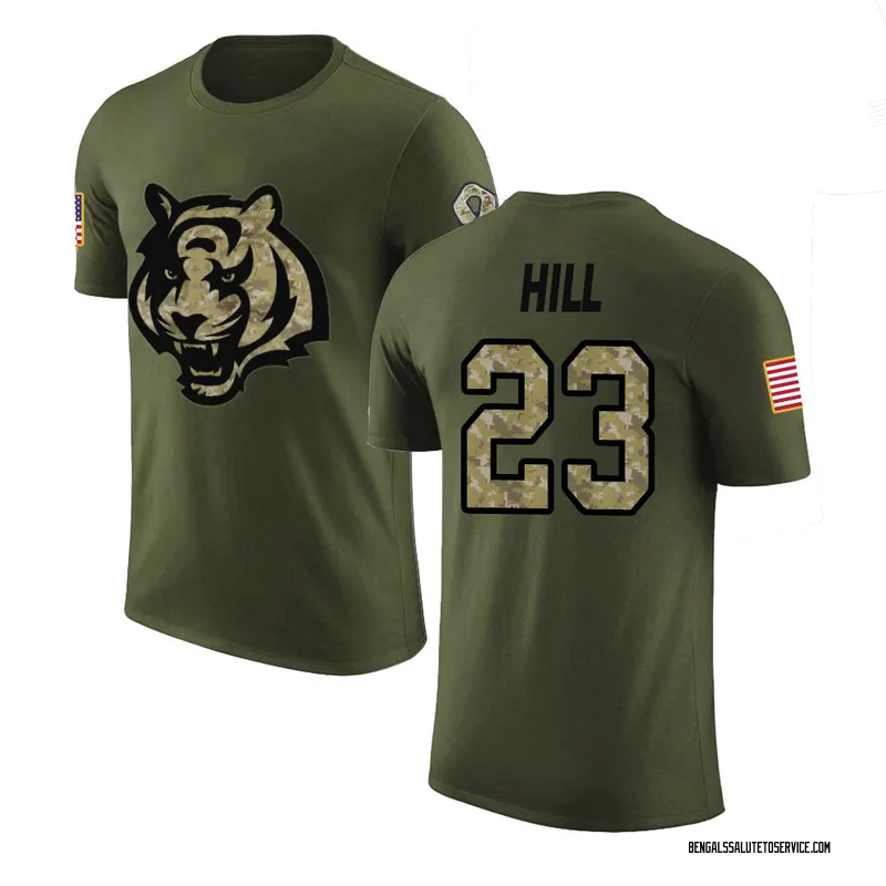 Men's Dax Hill Cincinnati Bengals Legend Olive Salute to Service T-Shirt