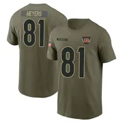 Men's Dohnte Meyers Cincinnati Bengals Olive 2025 Salute to Service Name & Number T-Shirt