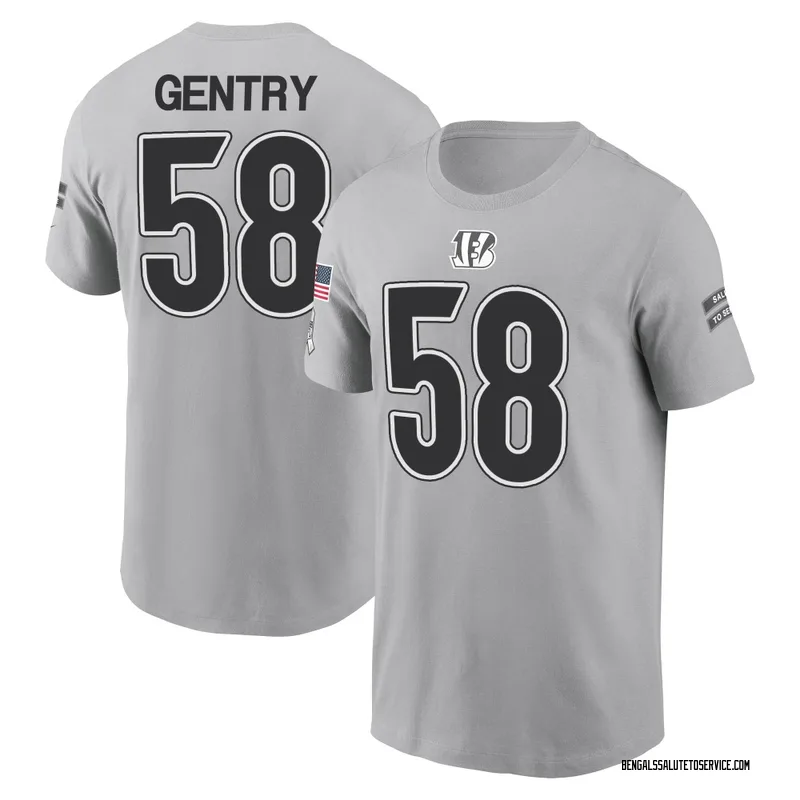 Men's Eric Gentry Cincinnati Bengals Gray 2024 Salute to Service Name & Number T-Shirt