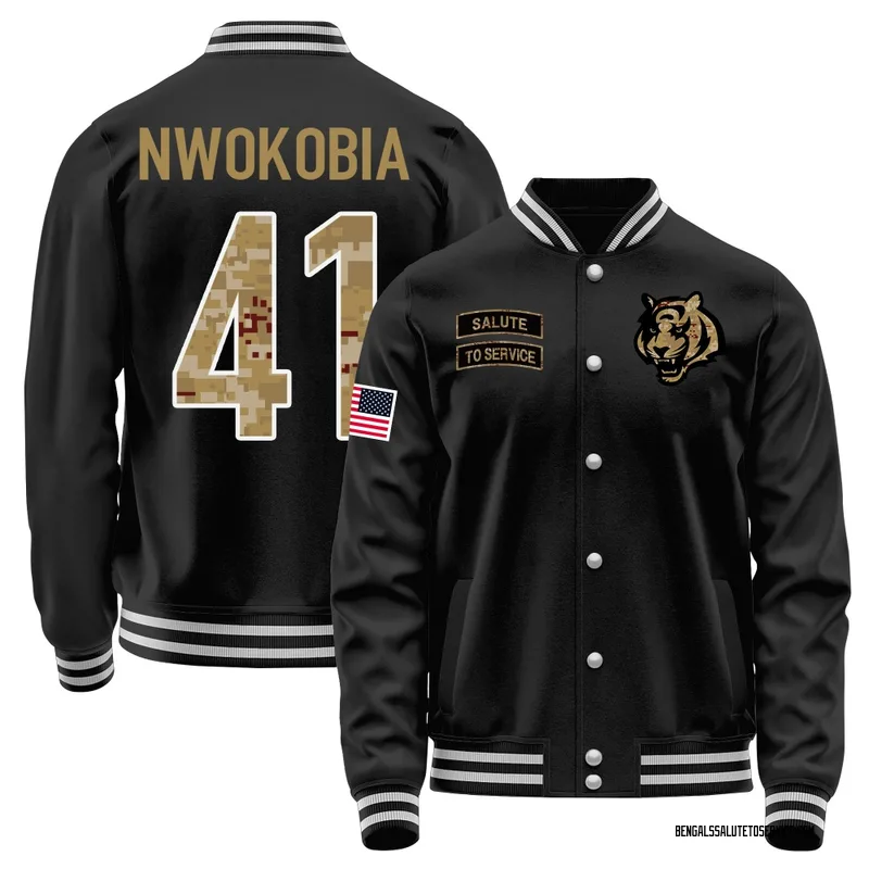 Men's Isaiah Nwokobia Cincinnati Bengals Black Salute to Service Sideline Performance Jacket