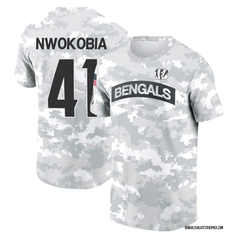 Men's Isaiah Nwokobia Cincinnati Bengals Camo Arctic 2024 Salute to Service Performance T-Shirt