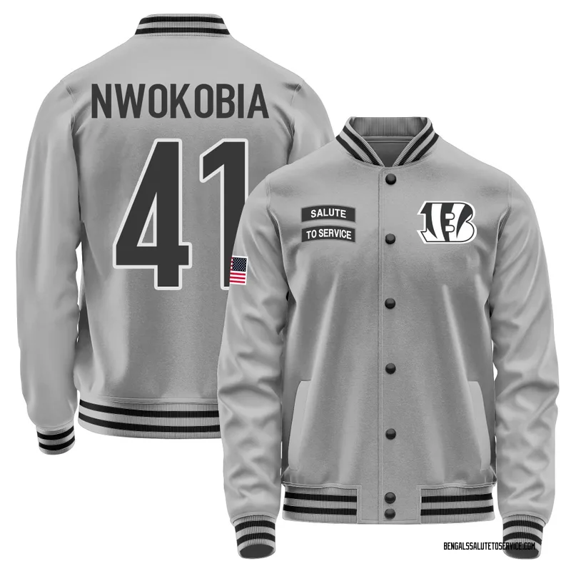 Men's Isaiah Nwokobia Cincinnati Bengals Gray Salute to Service Performance Jacket