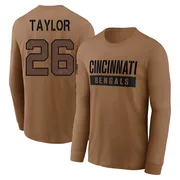 Men's Ja'Sir Taylor Cincinnati Bengals Brown 2023 Salute To Service Long Sleeve T-Shirt