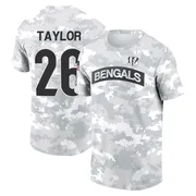 Men's Ja'Sir Taylor Cincinnati Bengals Camo Arctic 2024 Salute to Service Performance T-Shirt