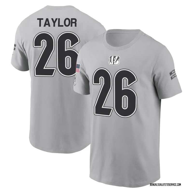 Men's Ja'Sir Taylor Cincinnati Bengals Gray 2024 Salute to Service Name & Number T-Shirt