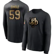 Men's Jack Dingle Cincinnati Bengals Black 2020 Salute To Service Sideline Performance Long Sleeve T-Shirt