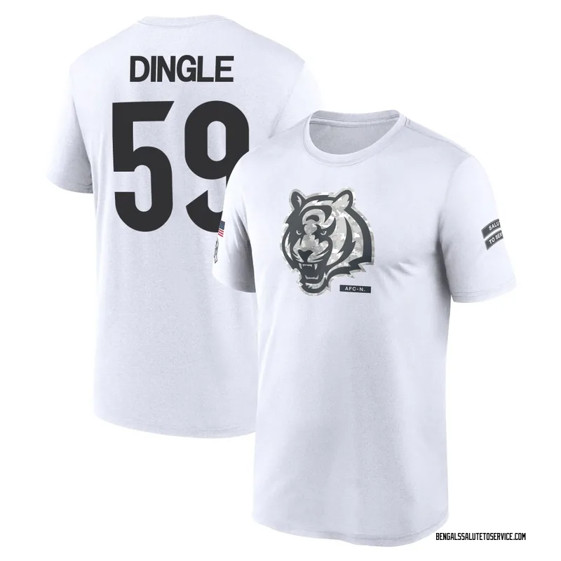 Men's Jack Dingle Cincinnati Bengals Legend White 2024 Salute to Service Performance T-Shirt