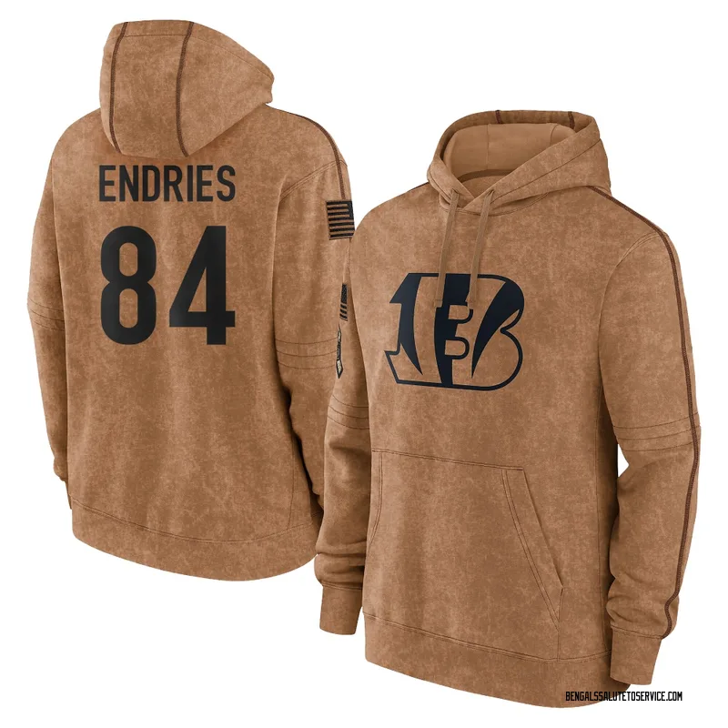 Men's Jack Endries Cincinnati Bengals Brown 2023 Salute To Service Club Pullover Hoodie