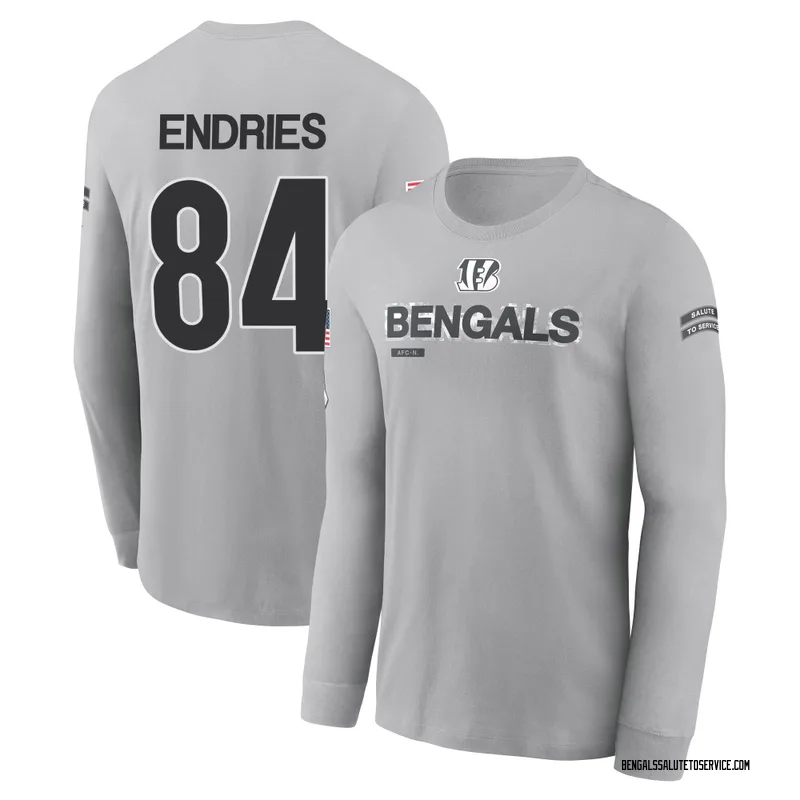 Men's Jack Endries Cincinnati Bengals Gray 2024 Salute to Service Long Sleeve T-Shirt