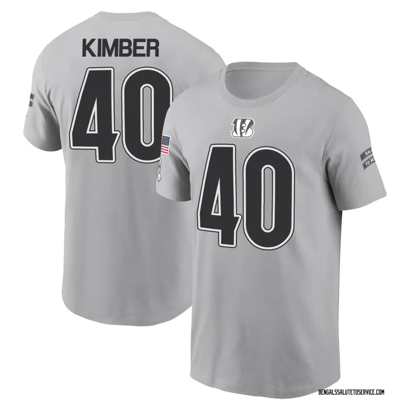 Men's Jalen Kimber Cincinnati Bengals Gray 2024 Salute to Service Name & Number T-Shirt