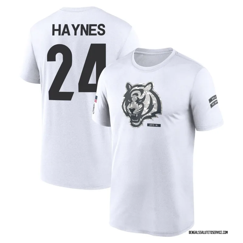 Men's Jamal Haynes Cincinnati Bengals Legend White 2024 Salute to Service Performance T-Shirt