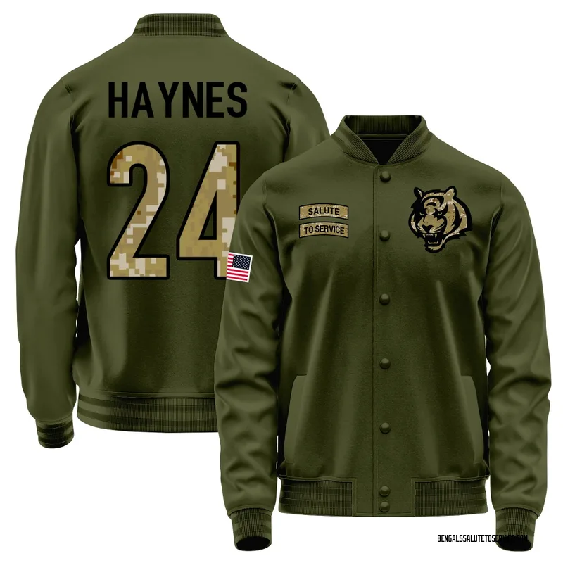 Men's Jamal Haynes Cincinnati Bengals Olive Salute to Service Sideline Performance Jacket