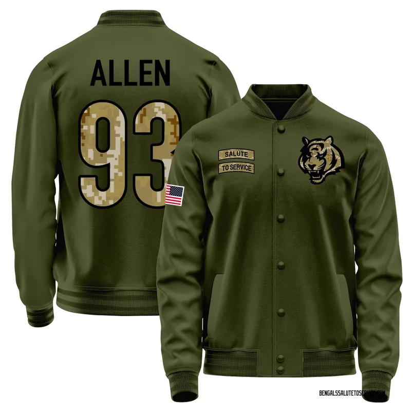 Men's Jonathan Allen Cincinnati Bengals Olive Salute to Service Sideline Performance Jacket