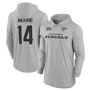 Men's Jordan Moore Cincinnati Bengals Gray 2024 Salute to Service Lightweight Performance Long Sleeve Hooded T-Shirt