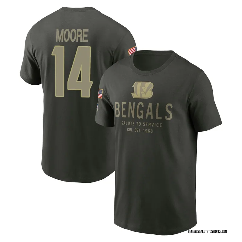 Men's Jordan Moore Cincinnati Bengals Green Forest/ 2025 Salute to Service Sideline Primary Edge T-Shirt
