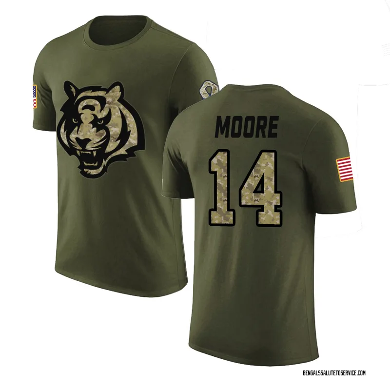 Men's Jordan Moore Cincinnati Bengals Legend Olive Salute to Service T-Shirt