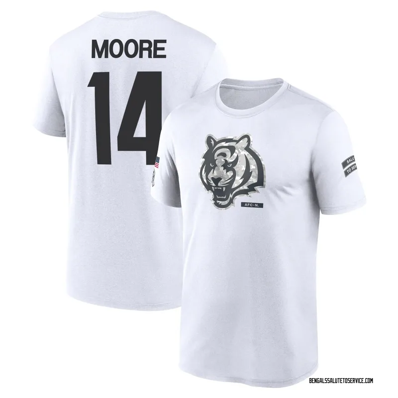 Men's Jordan Moore Cincinnati Bengals Legend White 2024 Salute to Service Performance T-Shirt