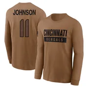 Men's Josh Johnson Cincinnati Bengals Brown 2023 Salute To Service Long Sleeve T-Shirt
