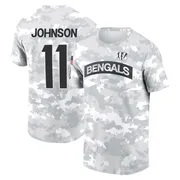 Men's Josh Johnson Cincinnati Bengals Camo Arctic 2024 Salute to Service Performance T-Shirt