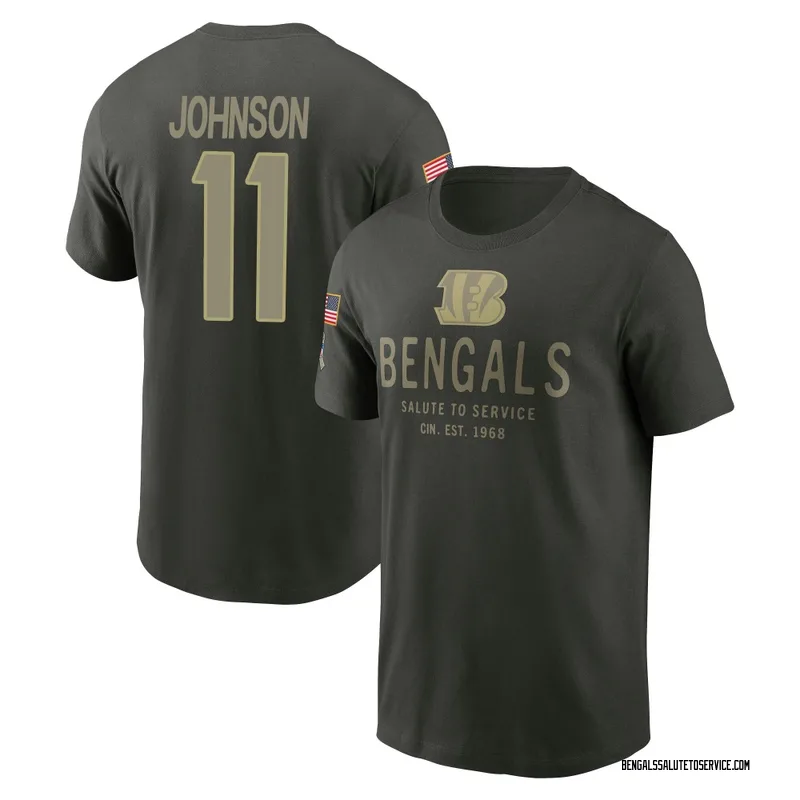 Men's Josh Johnson Cincinnati Bengals Green Forest/ 2025 Salute to Service Sideline Primary Edge T-Shirt